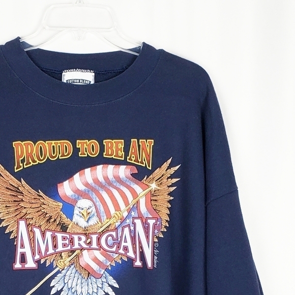 VINTAGE LEE Proud to be an American sweatshirt Patriotic Summer - Picture 2 of 5